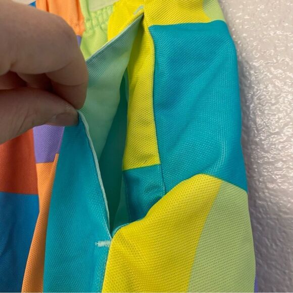 Adidas Surf Shorts Colorblock Patchwork bright bold rainbow colorful Women's M - Picture 11 of 13